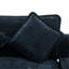 Chenille bleue 111 po, conception à double coussin, deux ports, porte-gobelets et repose-pieds amovibles pour un salon, un coussin,