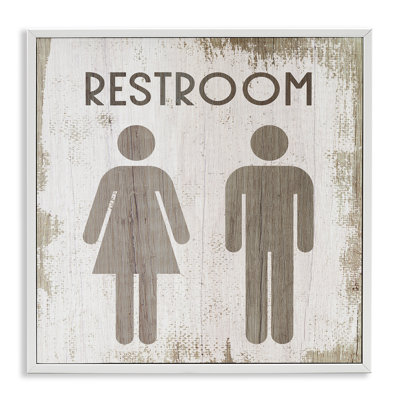 «Vintage Restroom Wood Texture Design», impression sur toile