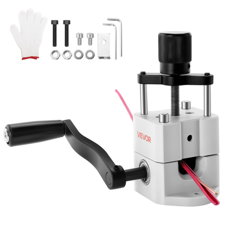 Manual Wire Stripping Machine, 0.06-1 in, Portable Copper Stripper with Hand Crank or Drill Powered, 64Mn Quenched Blades, 45# Steel Rollers, ABS & PC Wire Peeler, for Scrap Copper Recycling