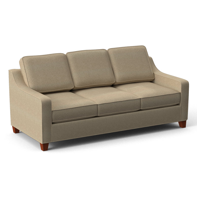 Clark 82" Square Arm Sofa Bed Sleeper with Reversible Cushions, BM Cherry, Hybrid, Dorset Taupe
