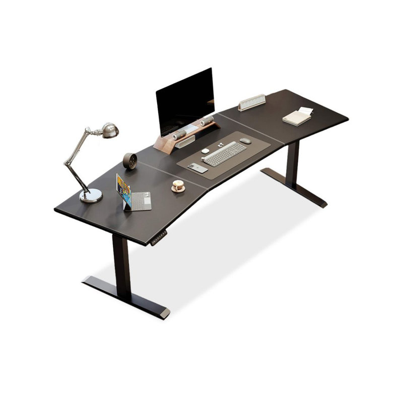 Bureau debout en bois manufacturé noir Free Form, H 47,64 po x l 62,99 po x P 27,56 po