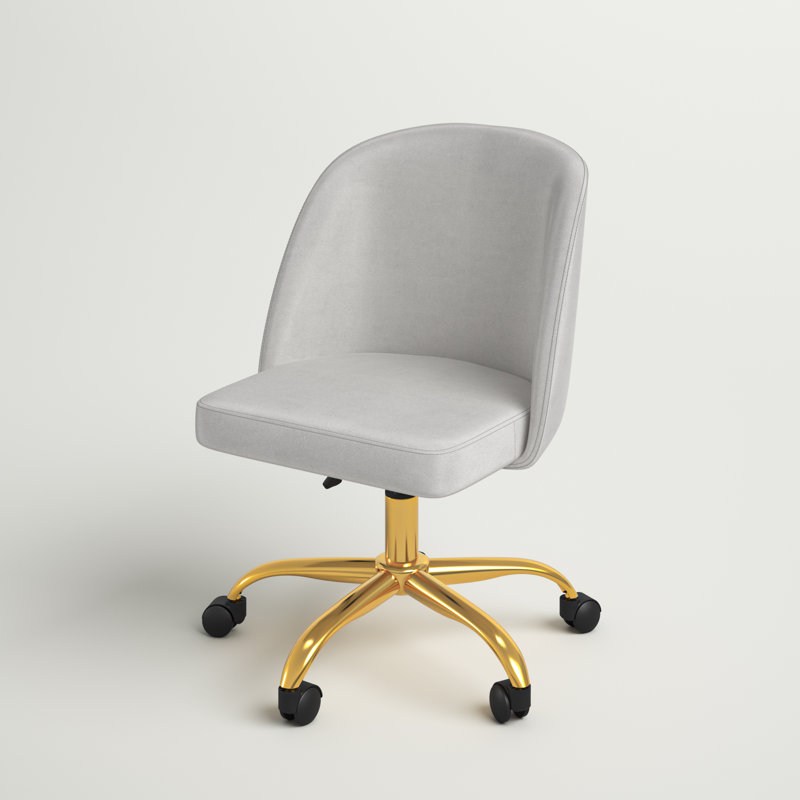 Velvet Office Chair, Grey