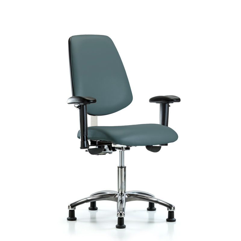 Chaise de travail ergonomique Amelie, Bleu colonial, Patins, Inclus