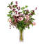  Tulip and Plum Branch Bouquet in Tall Glass Vase