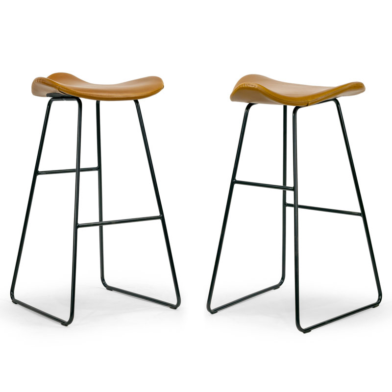 Tabouret de bar et de comptoir Younts, Tabouret de bar (siège d'une hauteur de 29,5 po), Brun