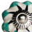 Set of Twelve Green Silver And White Geometric Ceramic Drawer Pull Knobs