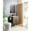 Meuble-lavabo mural de 24 po, barre à serviettes noire, construction, lavabo en céramique, support à charnières à fermeture douce, structure, fabrication robuste-129959533