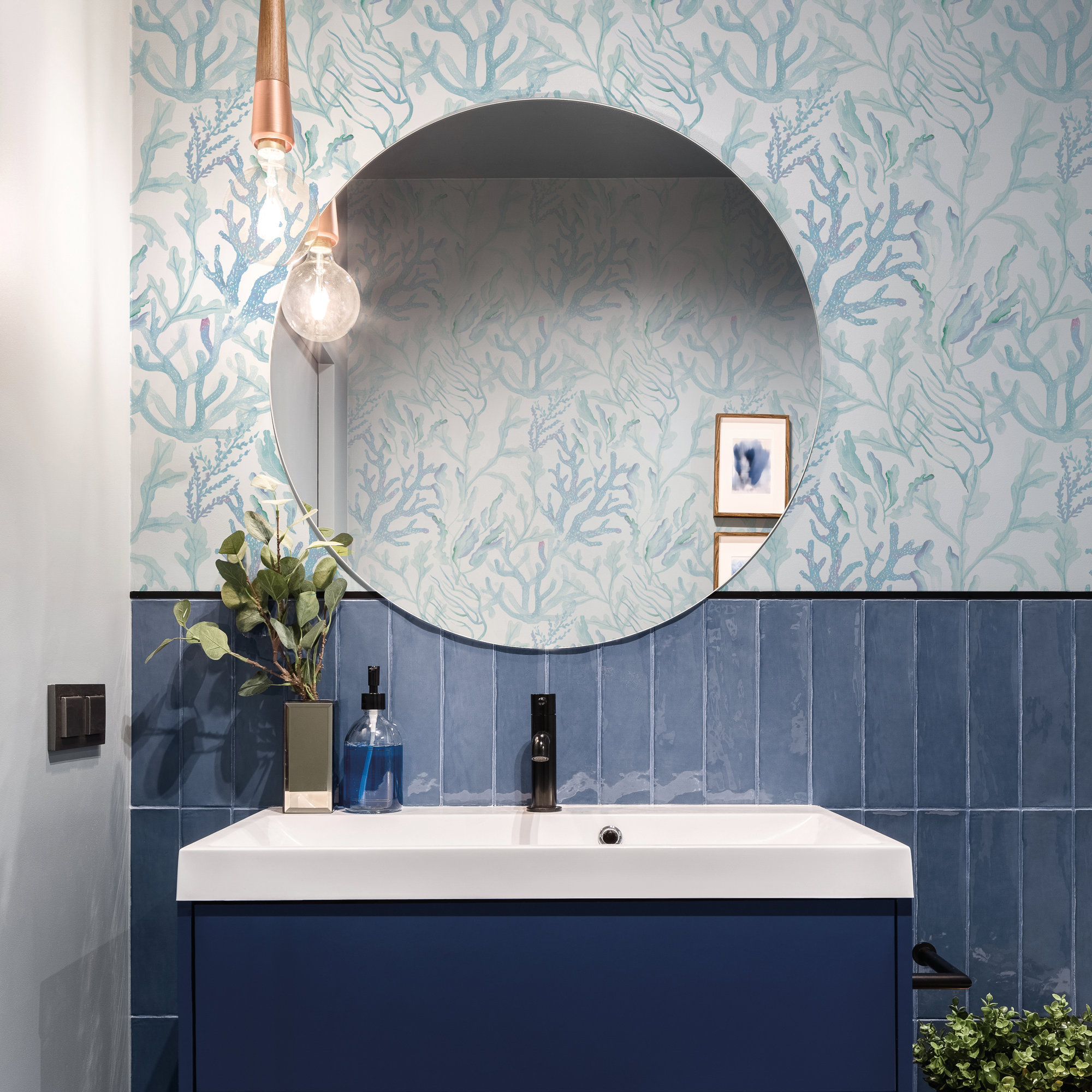 Coral Reef Peel and Stick Wallpaper, Blue