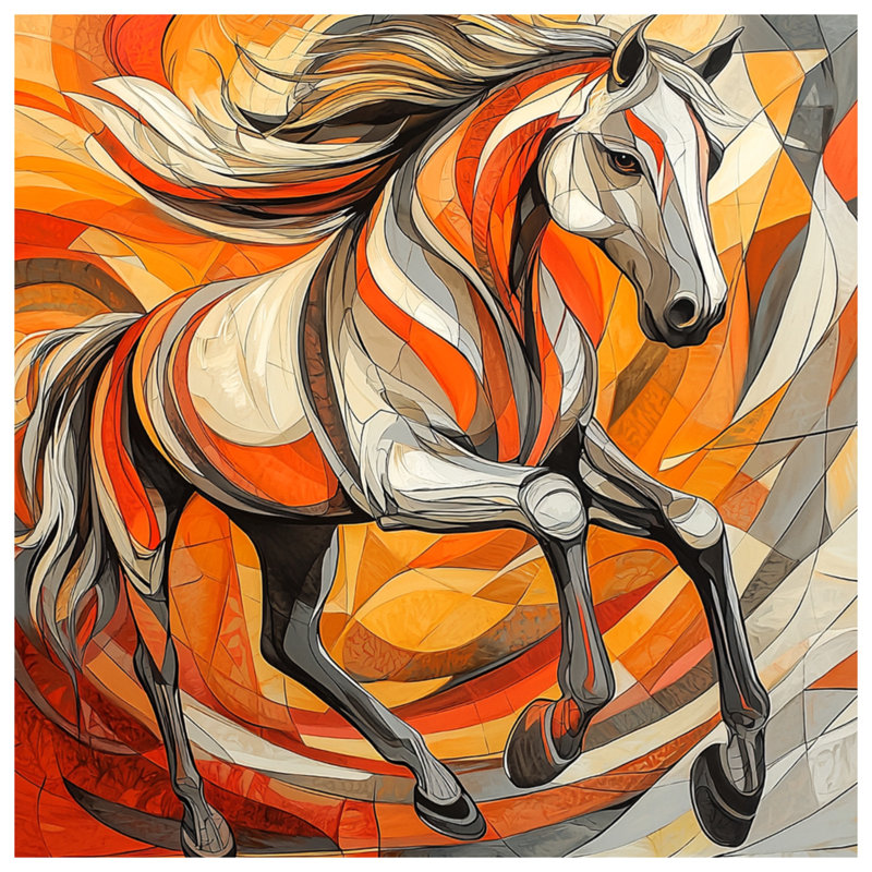 Édredon abstrait cheval de course, Très grand lit