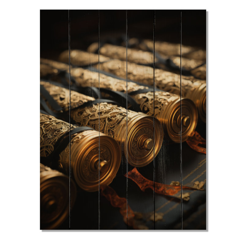 Hébreu, rouleaux hébreux de la sagesse - impression sans cadre sur bois, H 20 po x l 10 po x P 0,78 po