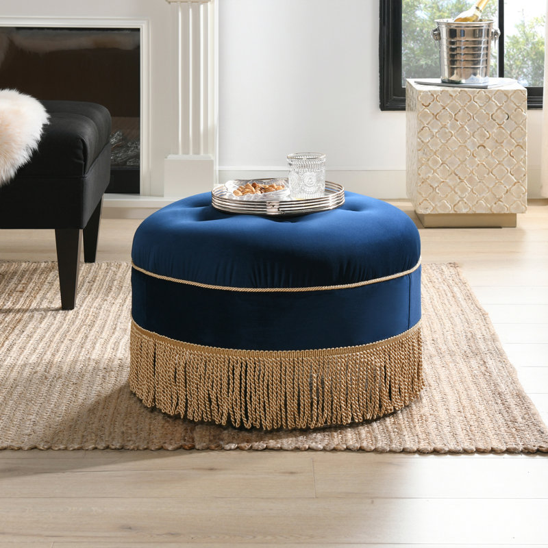 Repose-pieds Neptune, Velours bleu marine
