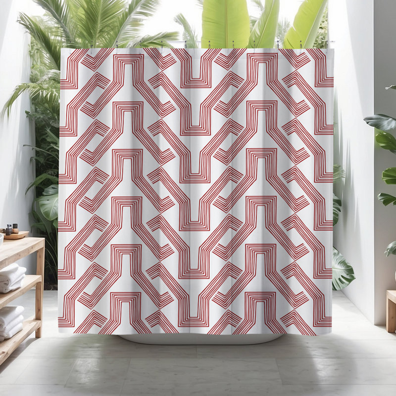 Coco Shower Curtain, Red