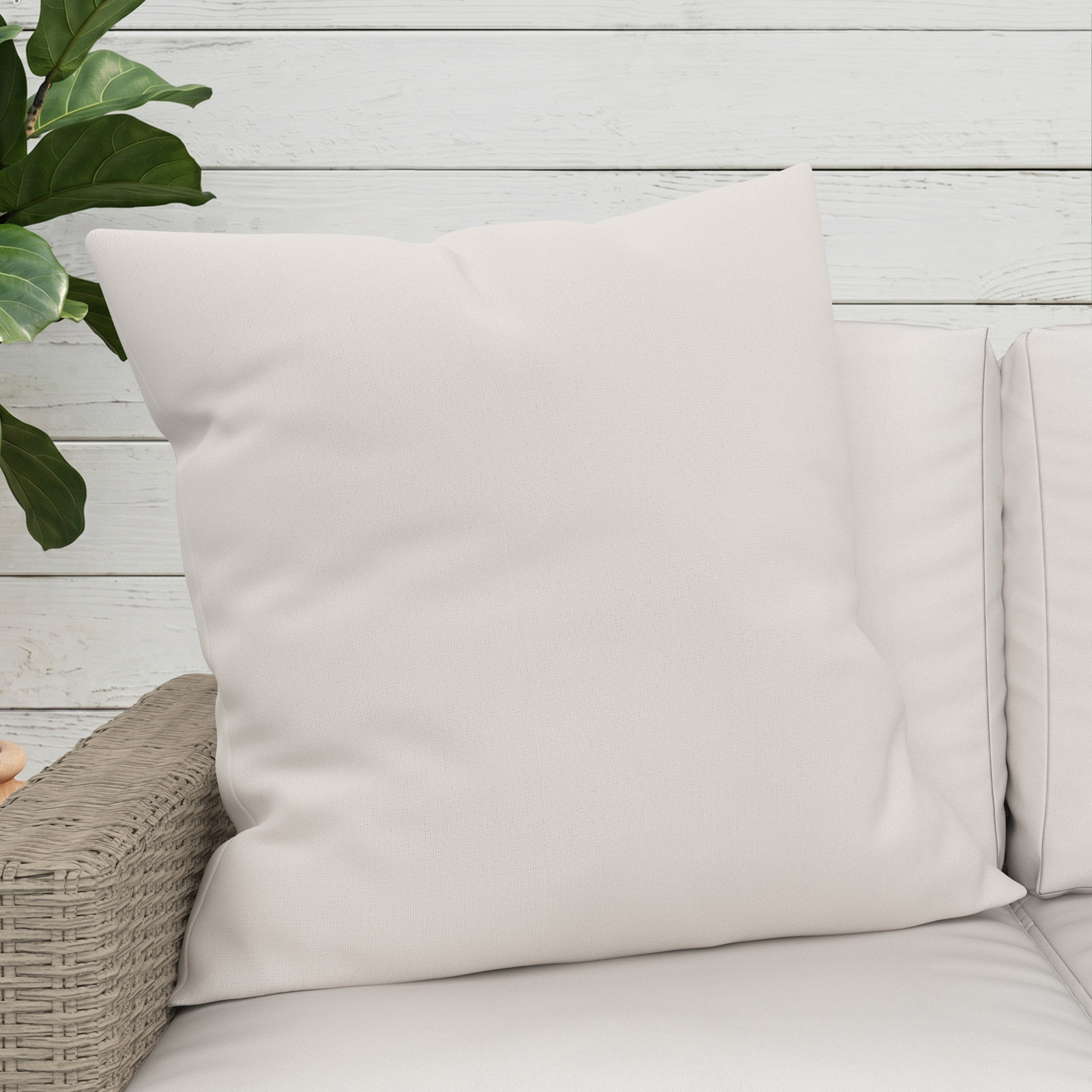 24" x 3" Sunbrella® Pillow Cover & Insert, Sunbrella® Play Snow, Square 24"