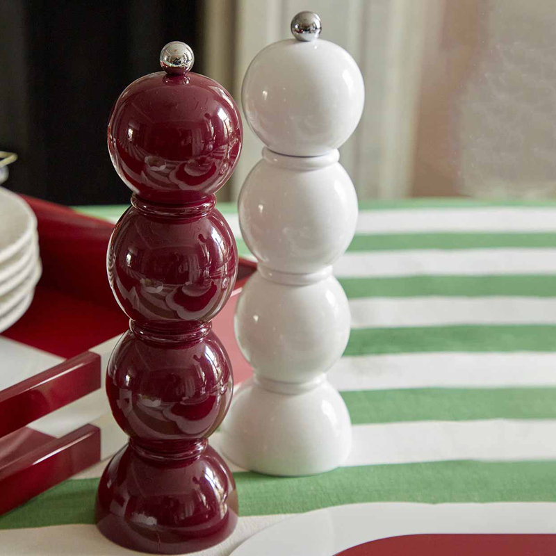 Bobbin Wood Salt & Pepper Mill, White