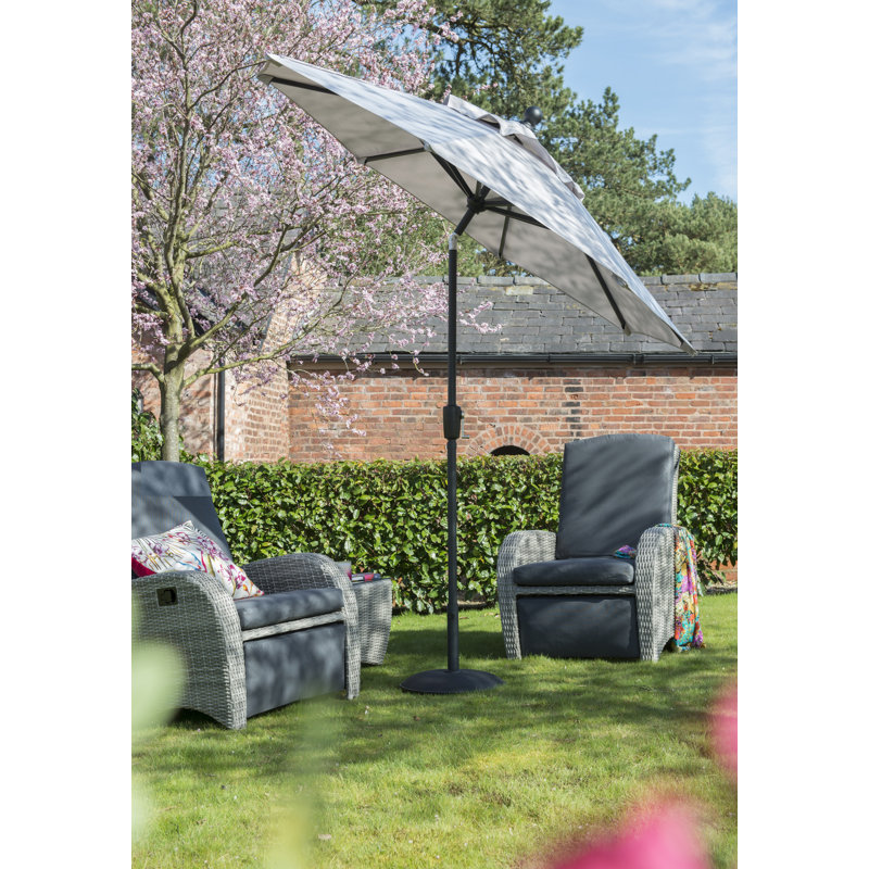 Ryebrook 2.7m Elizabeth Parasol, Mouse Grey, 220cm W x 220cm D