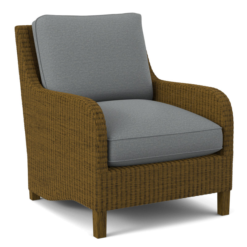 Gibraltar Armchair, Navy, Light Blue Performance Fabric; 0851-55
