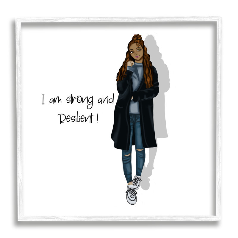 Strong and Resilient Female Motivational Canvas Print, 17 x 17