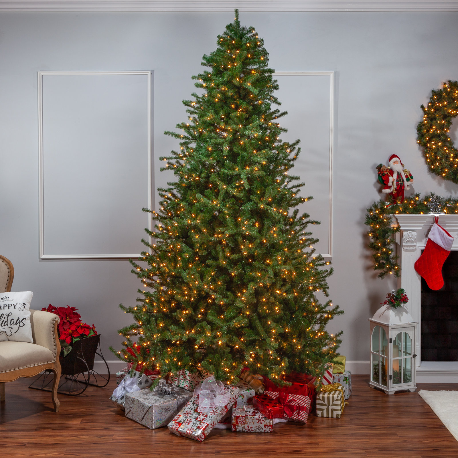 9' Pre-Lit Fir Christmas Tree, 9'