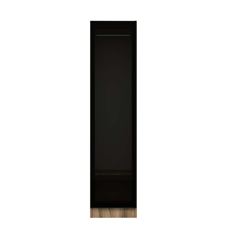 Elina Manufactured Wood Wardrobe, 190cm H x 45cm W x 52cm D, Black/Brown
