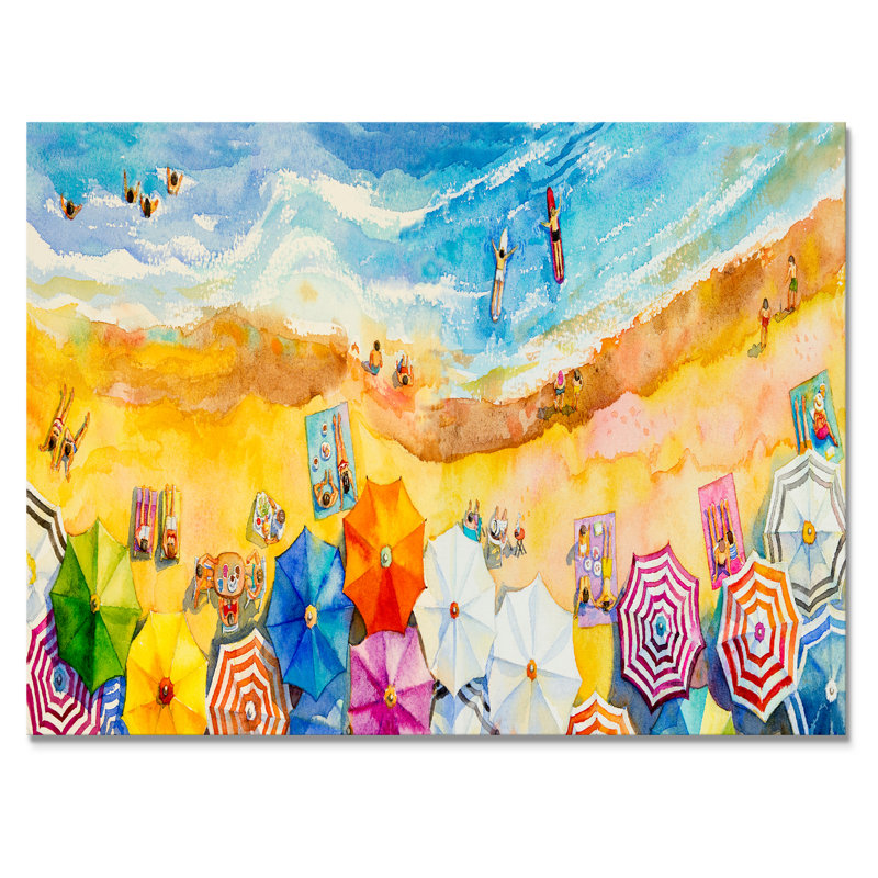Aérienne, Miami Beach - reproduction de cadre flottant sur toile, H 30 po x l 40 po x P 1,5 po, Toile tendue