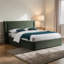 Lit chenille vert foncé (aucun outil requis)-1890135252