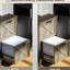 Classeur à 2 tiroirs gris vieilli, style porte de grange, glissières silencieuses, support basculant, barres réglables pour documents format A4 et lettre organisés, armoire rustique en placage-245011673