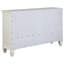 4 grands lits crème, lit en bois massif avec tête de lit à panneaux et tiroirs de rangement, table de chevet, miroir commode 4 pièces, esthétique, fonctionnalité,