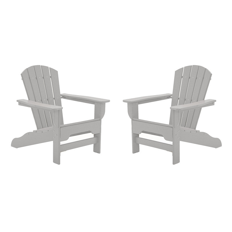 Willene Outdoor Adirondack Set, Light Gray