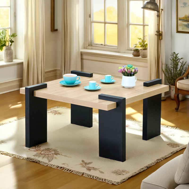 Table basse 31,5 po Sleek Wood Grain pour salon ou bureau, Bois naturel