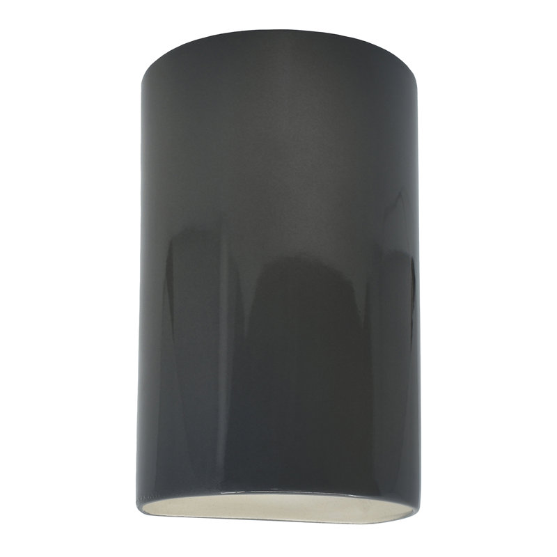 Applique murale 1 lumière Pacursa, H 9,5 po x l 5,75 po x P 4,5 po, Gris brillant, Incandescente (non incluse)