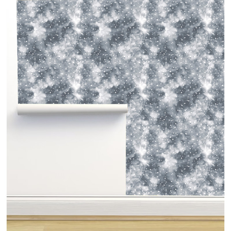 Rouleau de papier peint à peler et coller Ninola Designs L 12 pi x l 2 pi, Gris neige froide