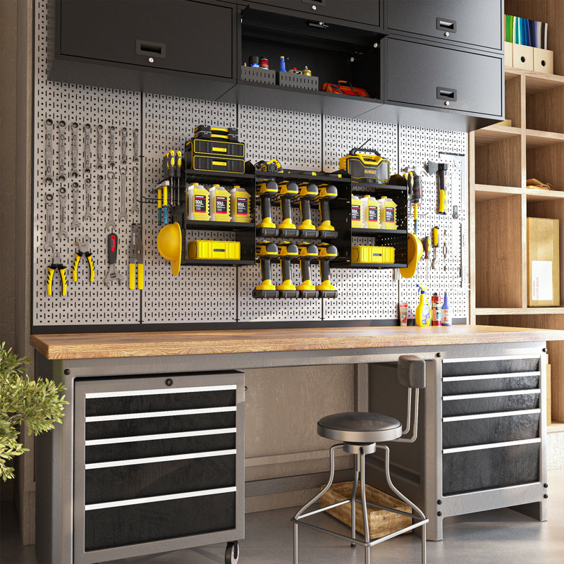Organisateur mural pour outils électriques, H 16,54 po x l 39,13 po x P 8,66 po, Noir