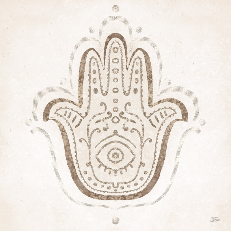 Hamsa Amulet by Melissa Averinos - No Frame Painting on Canvas, 76cm H x 76cm W x 3.8cm D