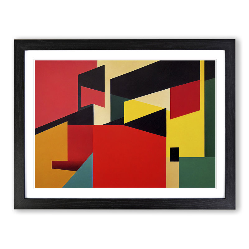 XH1022-6192X Modern Suprematism Art Vol.2 - Single Picture Frame Print, Black Framed, 46cm H x 64cm W x 2cm D