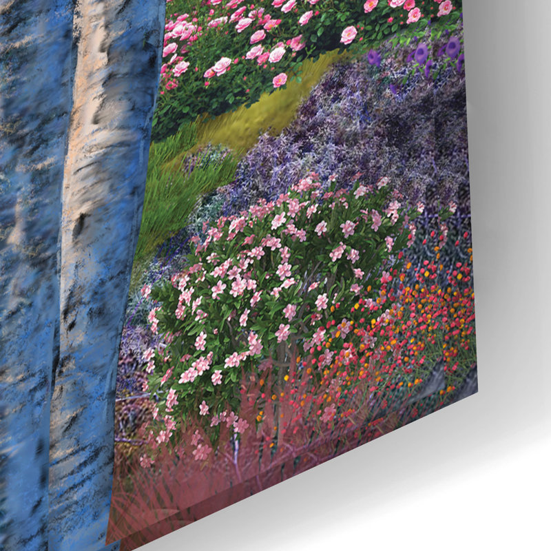 «Lakeside View From The Chairs» par Bigelow, illustrations en acrylique sur verre, H 16 po x l 24 po x P 0,2 po