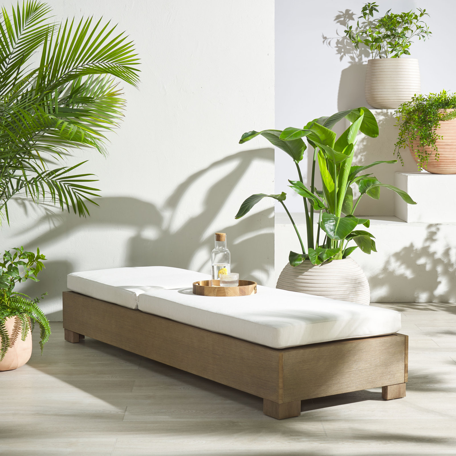 Aperol 26" Eucalyptus Patio Chaise Lounge