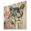 Collage de léopard jaune et bleu V - animal Puma sur bois-1068829641