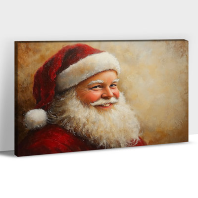 Abiel – Santa Claus Painting, Holiday Wall Decor, Canvas Prints for Living Room Bedroom Farmhouse, Ready to Hang Poster Artwork, 12×16 Inches