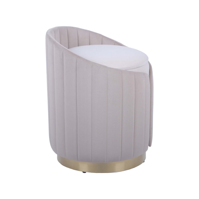 Repose-pieds deux tons avec rangement et tabouret de coiffeuse, confortable et polyvalent pour les intérieurs modernes et classiques.