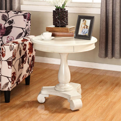 Table d'appoint H 26,5 po - Base gracieuse en bois