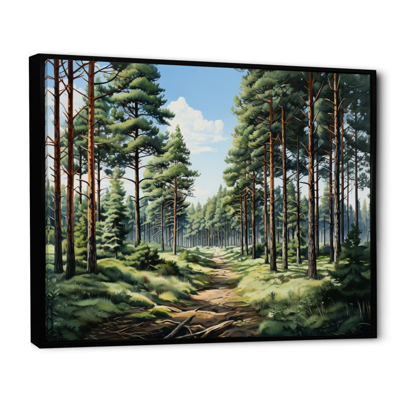 Pin «Whispering Pines I» - Art mural pin, H 24 po x l 32 po x P 1 po, Cadre flottant noir