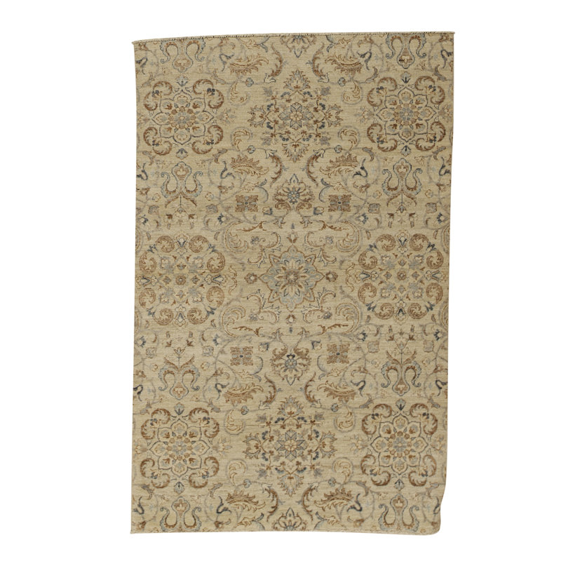 Tapis bleu clair noué à la main de haute qualité