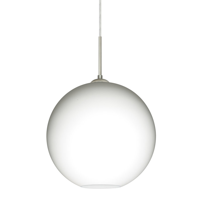 Luminaire sphère suspendu 1 lumières simple Speth, H 7,5 po x l 7,88 po x P 7,88 po, Nickel satiné, Non