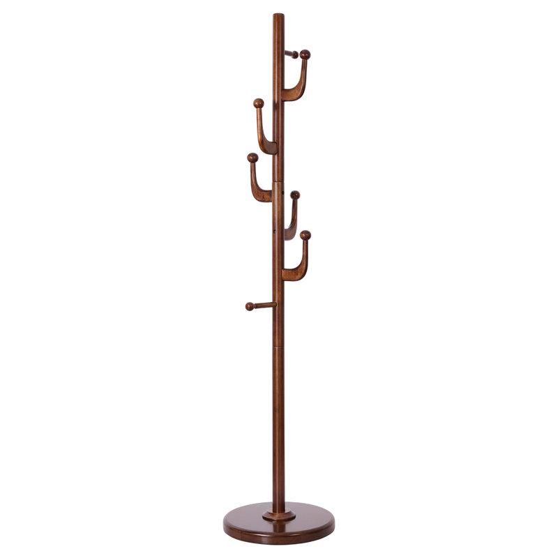 7-Hooks Solid Wood Freestanding Coat Rack