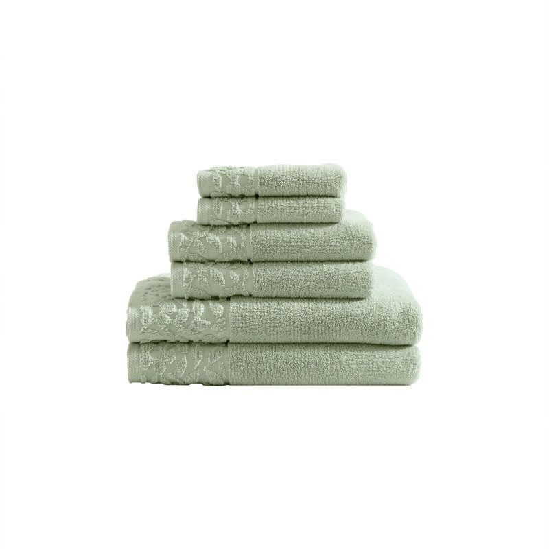 Sage Green Cotton 6-Piece Towel Set