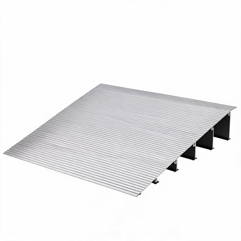 Rampe de seuil de porte relevable de 5 po - Portable, conception télescopique réglable, surface antidérapante, capacité de charge de 800 lb, levage en douceur, sécurité accrue