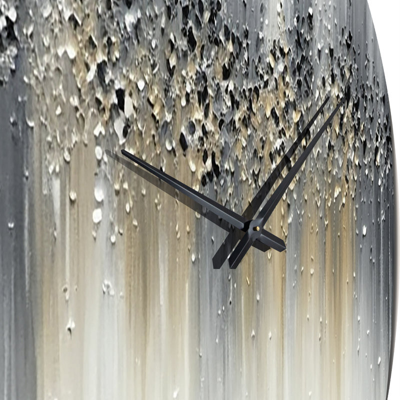 Horloge murale abstraite en métal - sérénité gris doux, Très grand