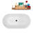 51" Streamline Soaking Glossy White Freestanding Tub and Tray With Internal Drain-101413454