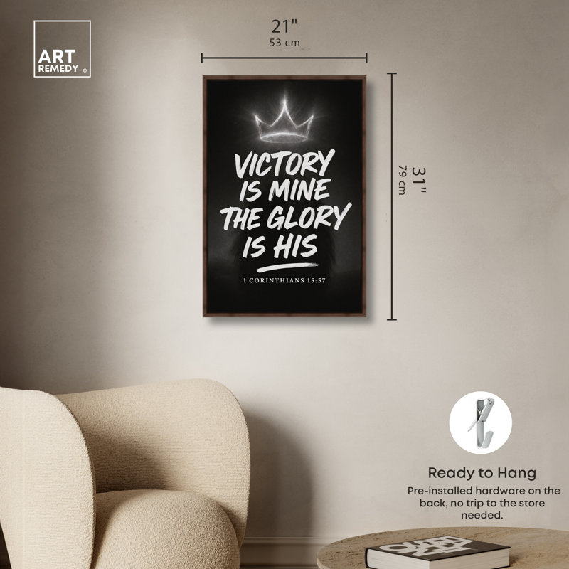  "His Glory Script Christian", art mural encadré sur toile, cadre en noyer, 20 x 30, H 31 po x l 21 po, Walnut Frame