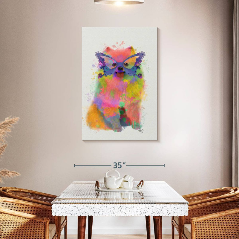 Brampt Rainbow Splash Pomeranian, 45" H x 30" W